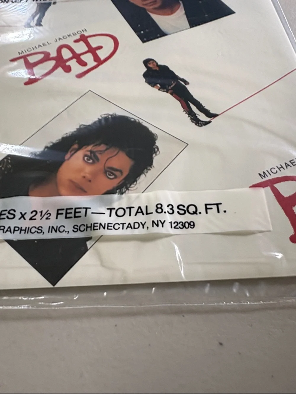 Michael Jackson BAD Wrapping Paper Gift Wrap NWT. Pop. SET of 4 RARE! Rock Wraps